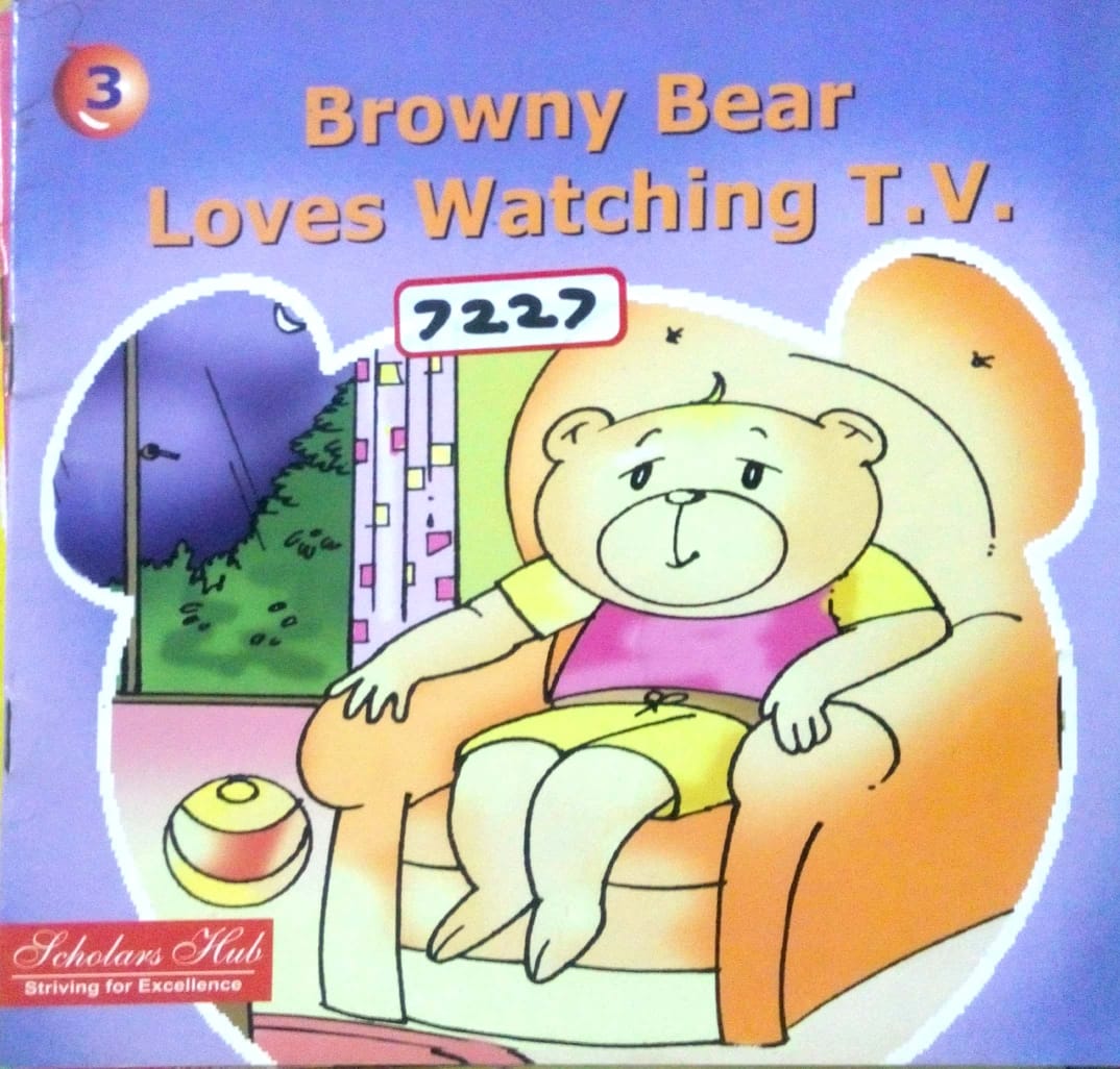 Browny bear loves watching T.V.  Half Price Books India Books inspire-bookspace.myshopify.com Half Price Books India