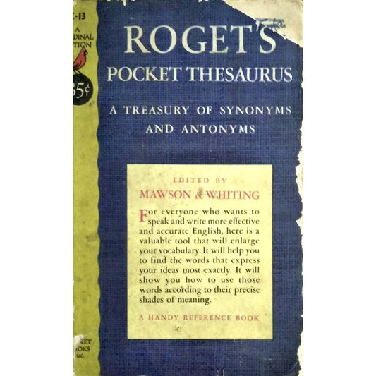 Roget's pocket thesaurus: A treasury of synonyms and antonyms  Half Price Books India Books inspire-bookspace.myshopify.com Half Price Books India