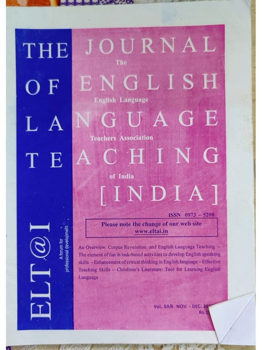 The Journal Of English Language Teaching November/December 2012  Half Price Books India Books inspire-bookspace.myshopify.com Half Price Books India