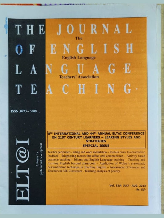The Journal Of English Language Teaching july/August 2013  Half Price Books India Books inspire-bookspace.myshopify.com Half Price Books India