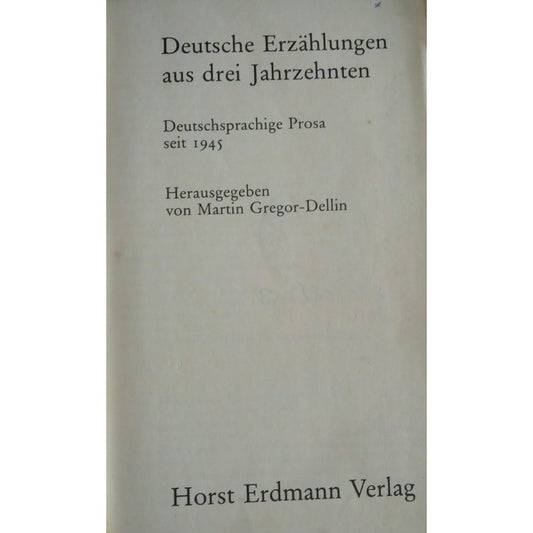 Deutsche Erzahlungen Aus Drei Jahrzehnten by Horst Erdmann Verlag  Half Price Books India Books inspire-bookspace.myshopify.com Half Price Books India