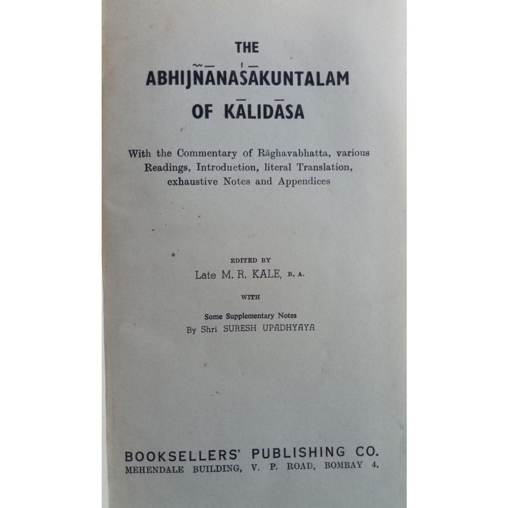 The Abhijnansakuntalam of Kalidasa  1961 By M R Kale  Half Price Books India Books inspire-bookspace.myshopify.com Half Price Books India