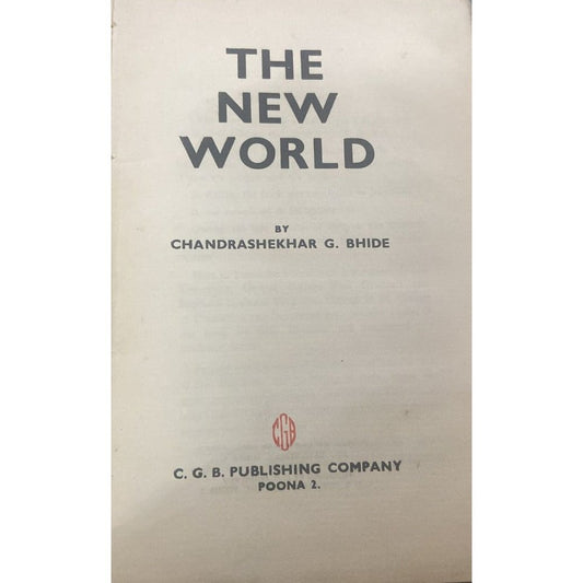 The New World By Chandreshekhar G Bhide  Inspire Bookspace Books inspire-bookspace.myshopify.com Half Price Books India