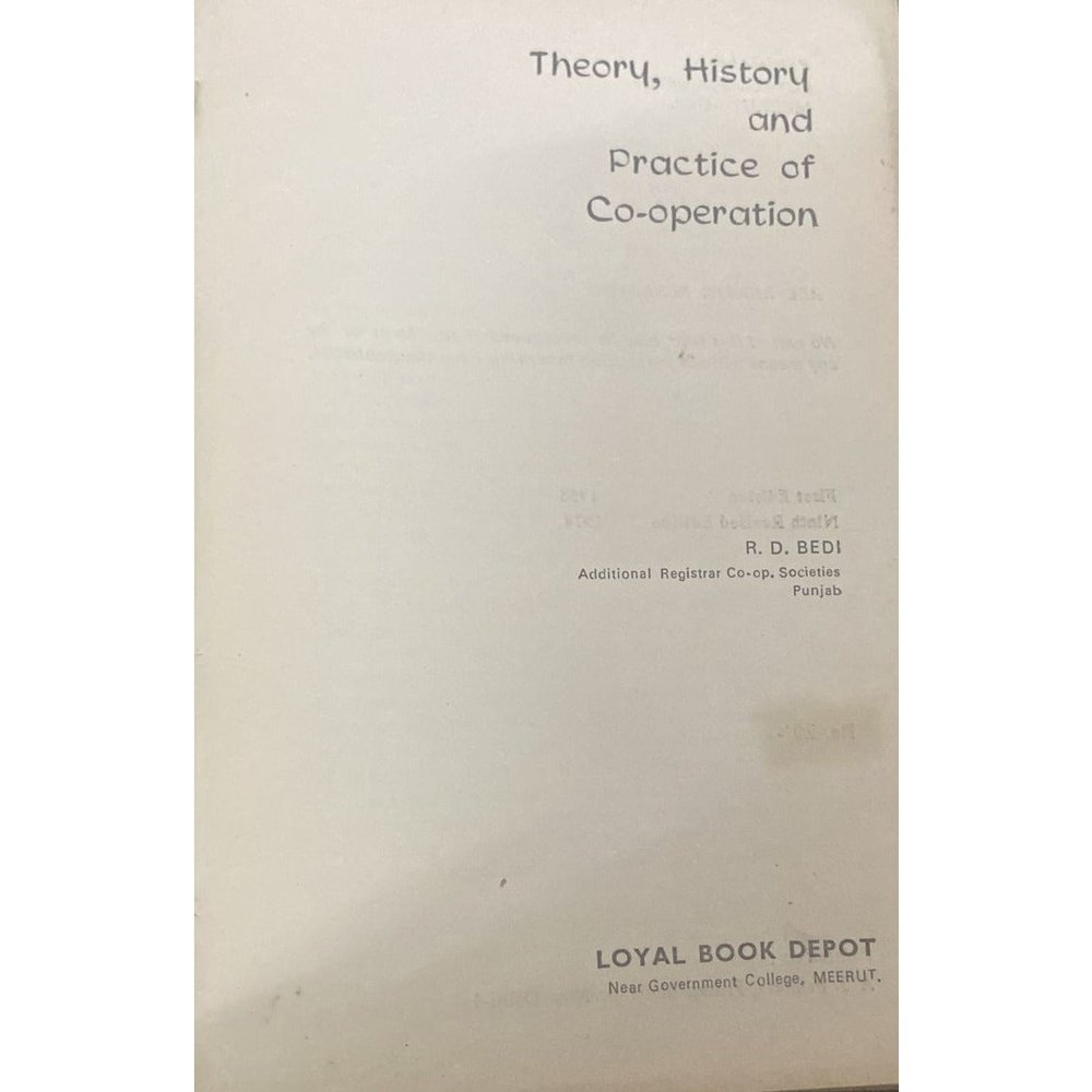 Theory History and Practice of Co operation (Hard Bound Book )  Inspire Bookspace Books inspire-bookspace.myshopify.com Half Price Books India