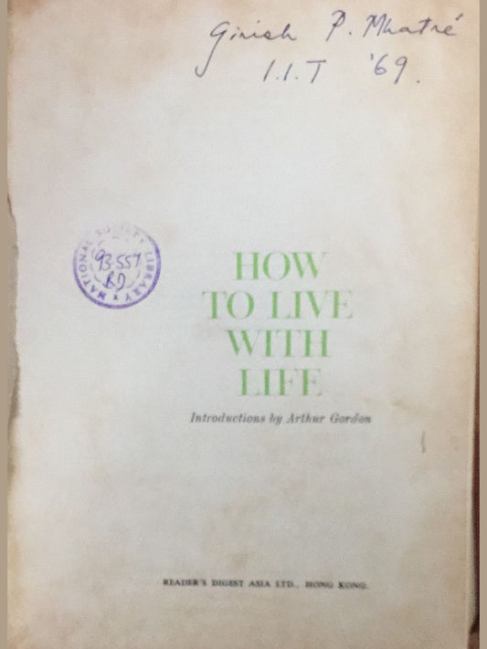 How to Live With Life by Gordon  Inspire Bookspace Print Books inspire-bookspace.myshopify.com Half Price Books India
