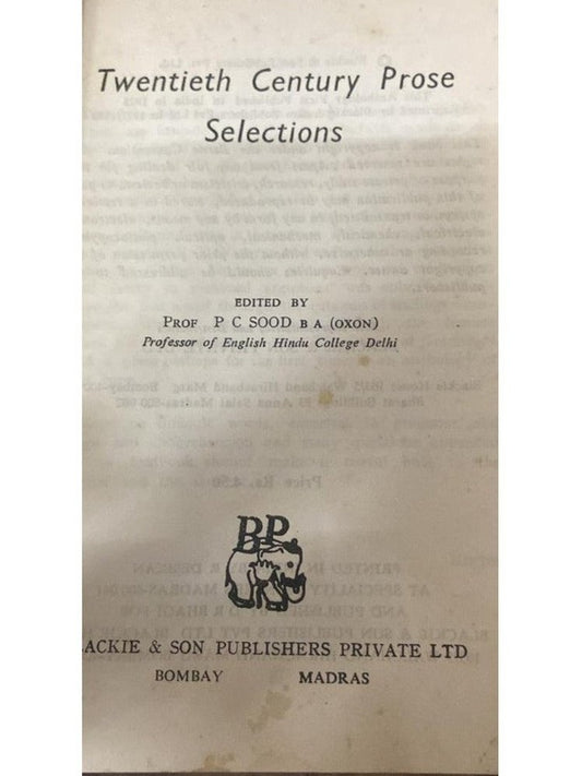 Twentieth Century Prose Selections (Library Bound Book)