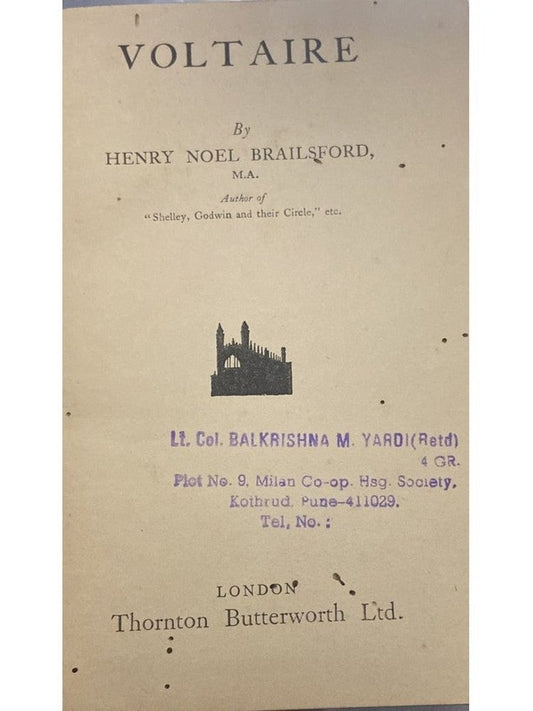 Voltaire By Henry Noel Braislford