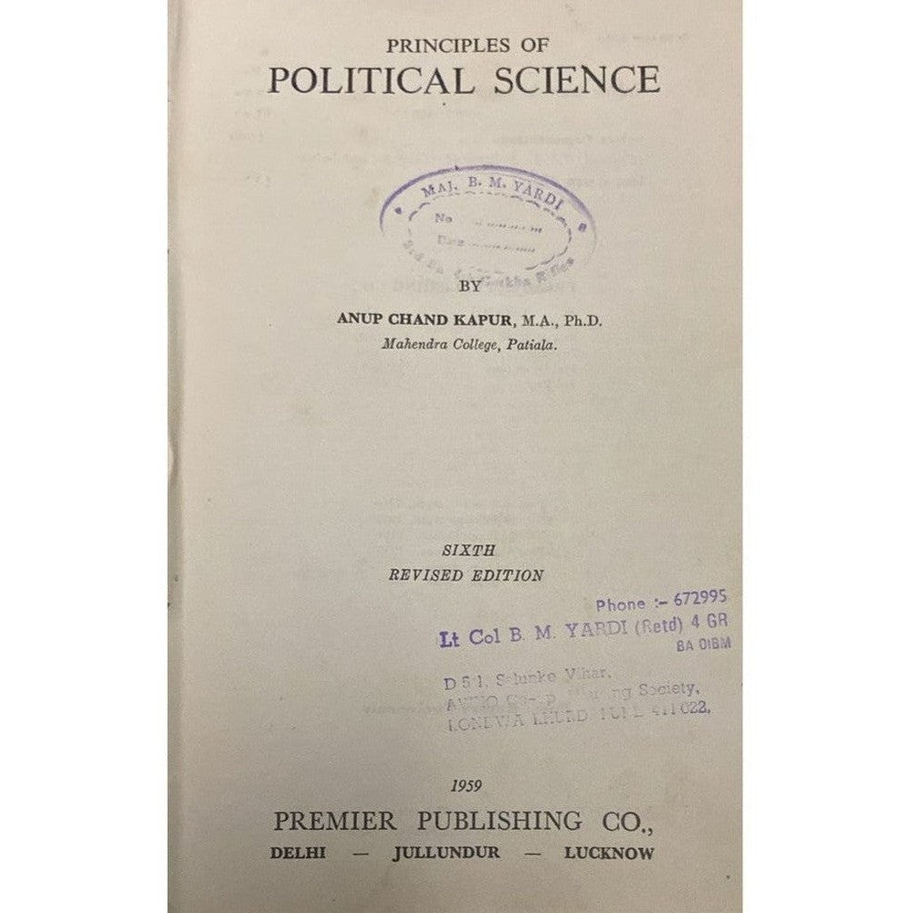 Principles of Political Science (Hardbound Book )
