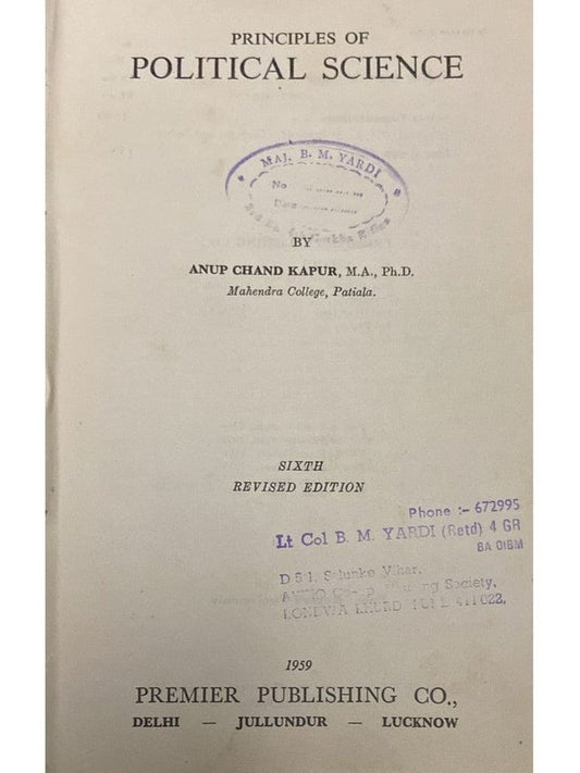 Principles of Political Science (Hardbound Book )