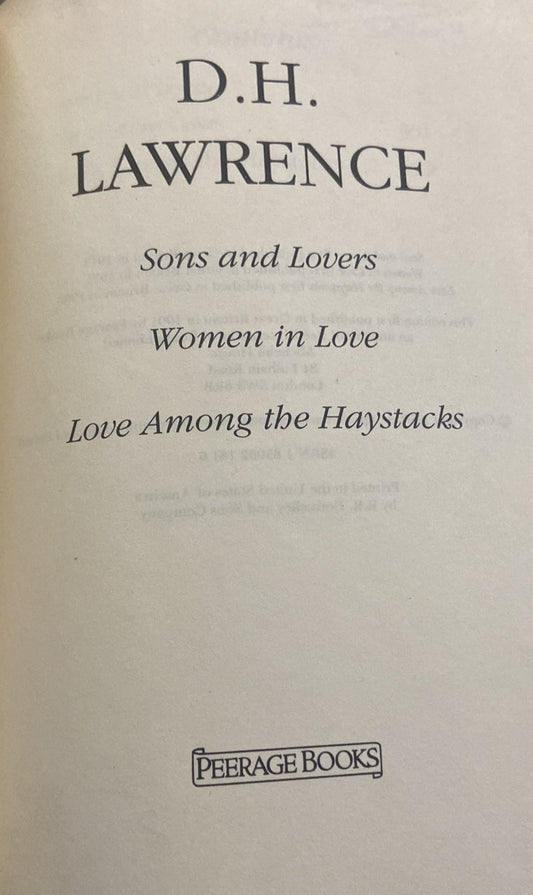D.H.Lawrence - Sons and Lovers , Women in Love , Love Among the Haystacks (Hard Bound Book)